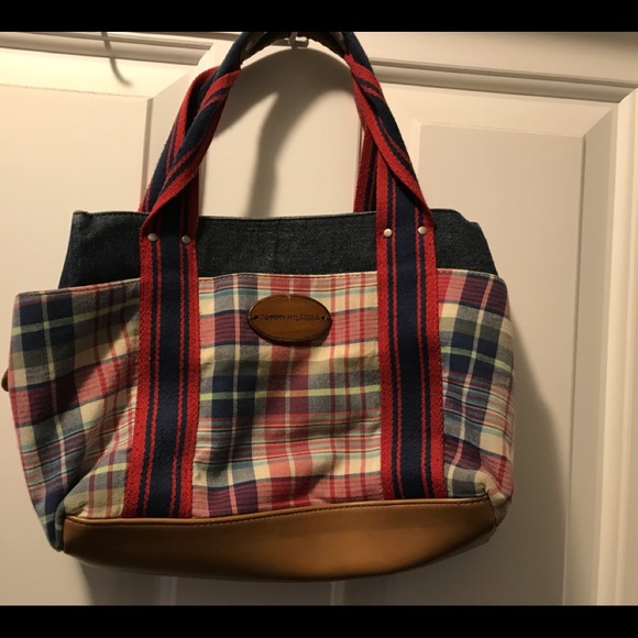 Tommy Hilfiger Handbags - Tommy Hilfiger Plaid and Denim Purse
